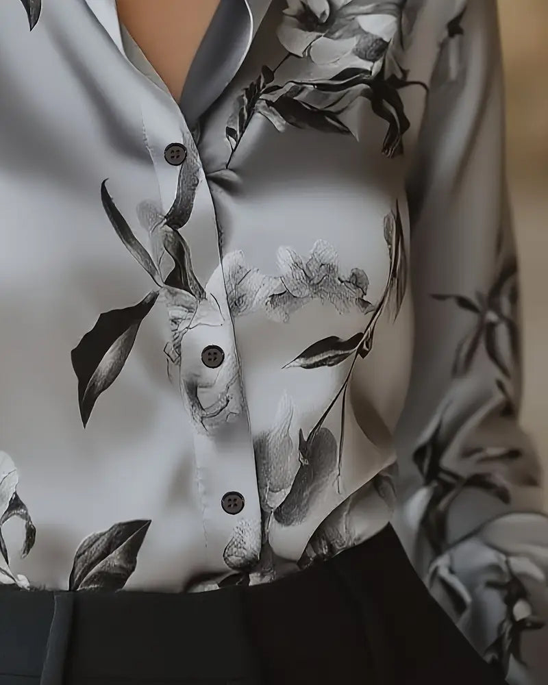 Shirt Retro Stijl Bloemenprint