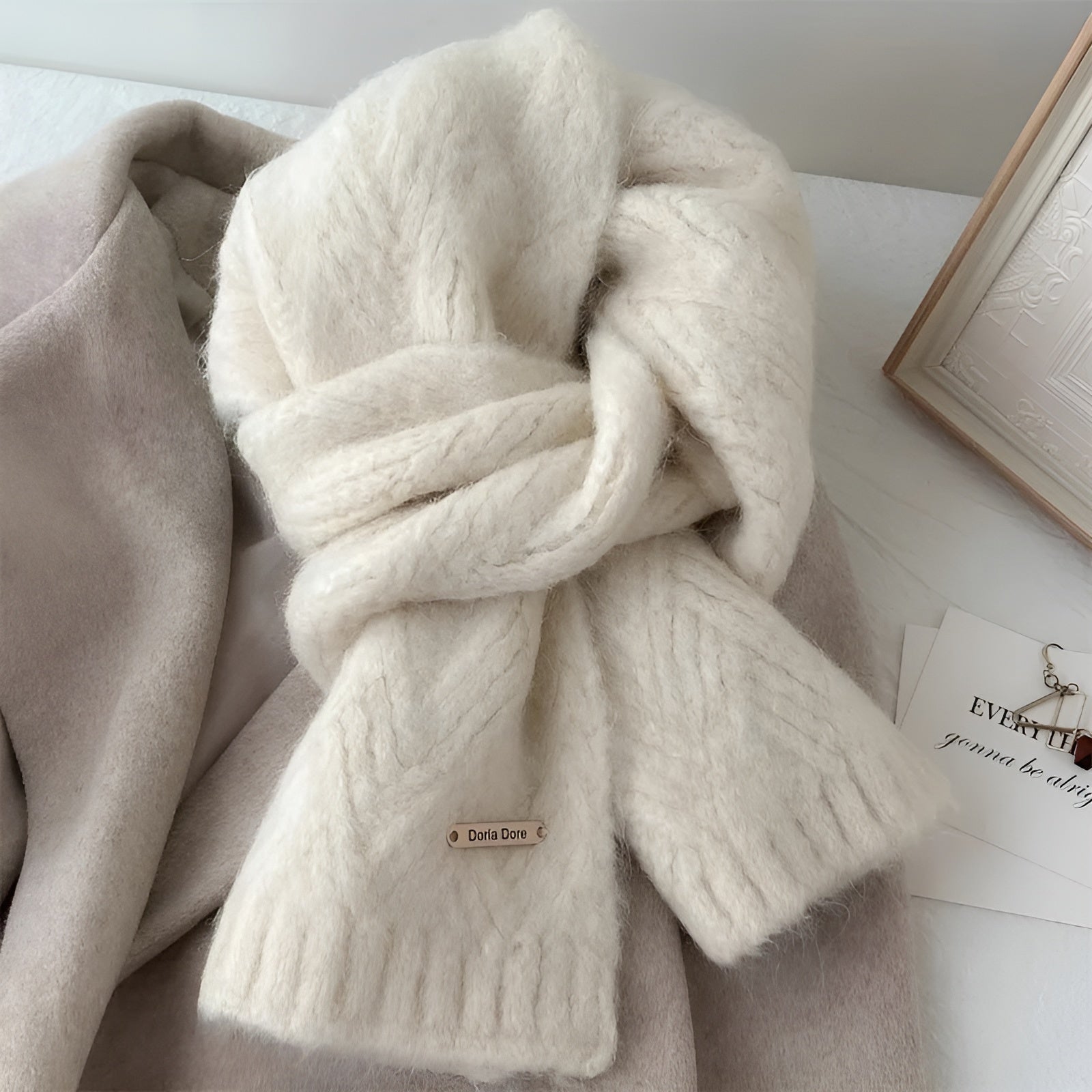Luxe winter sjaal - zachte wolblend dameswrap