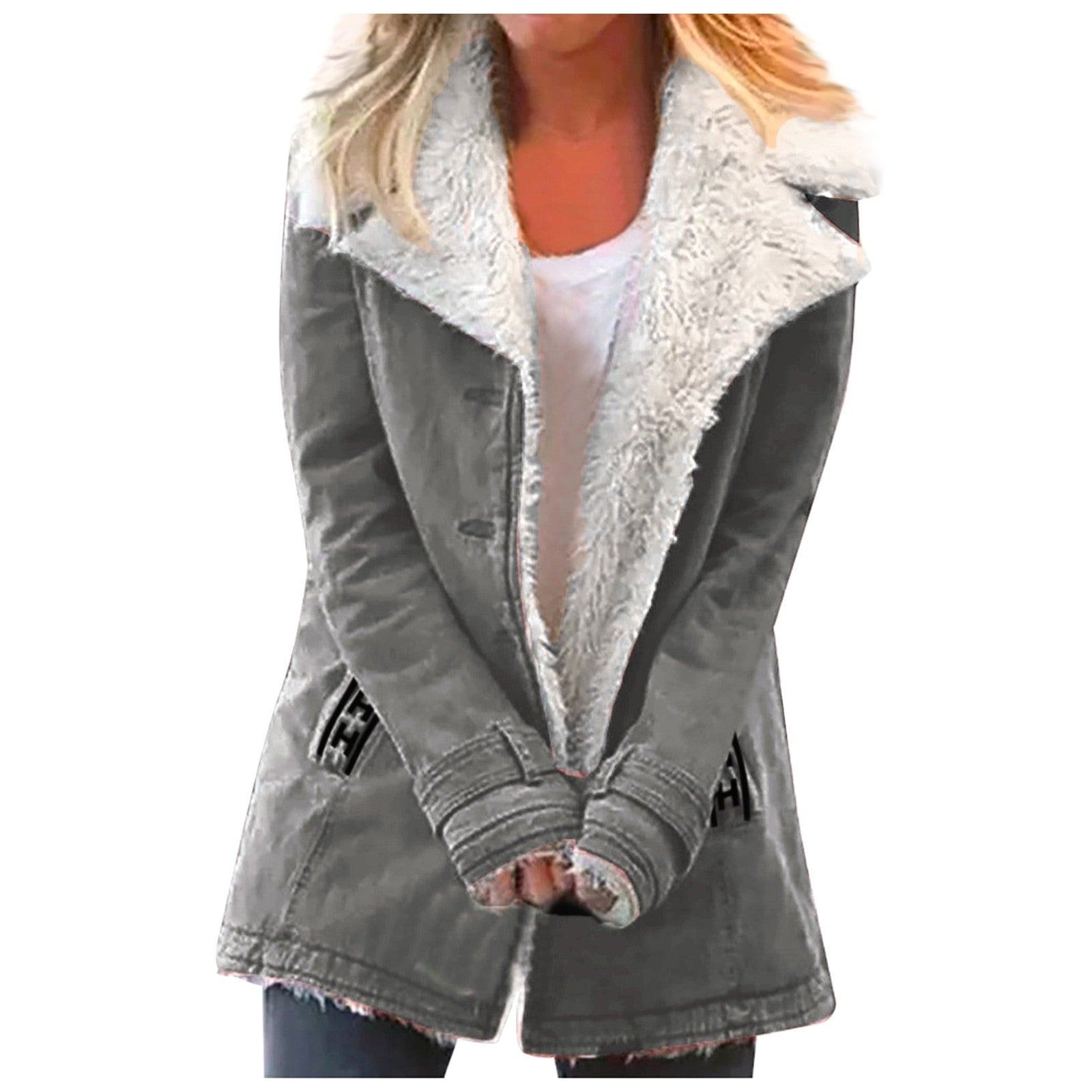Damesjas met faux shearling voering - elegante wintercoat voor vrouwen