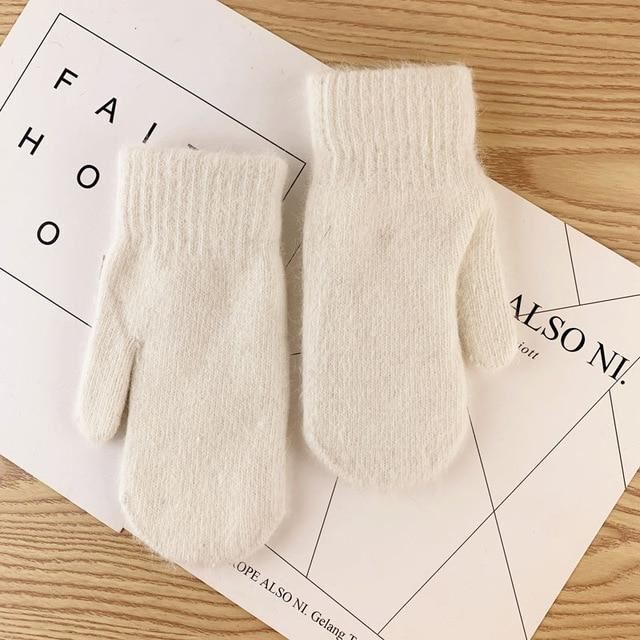 Wollen wanten - zachte gebreide dameshandschoenen